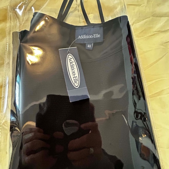 TANK TOP, GREAT FOR FORMAL EVENTS, BLACK, SIZE 4X, FULLY LINED, SPAGHETTI STRAPS - Picture 6 of 10